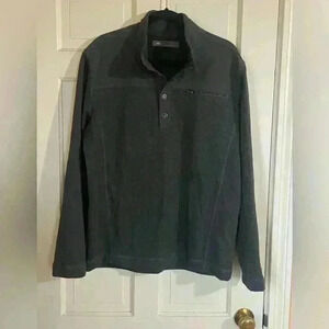 REI Co-Op Shirt Men MediumGray 1/4 Snap Pullover Long Sleeve Athletic Sweatshirt